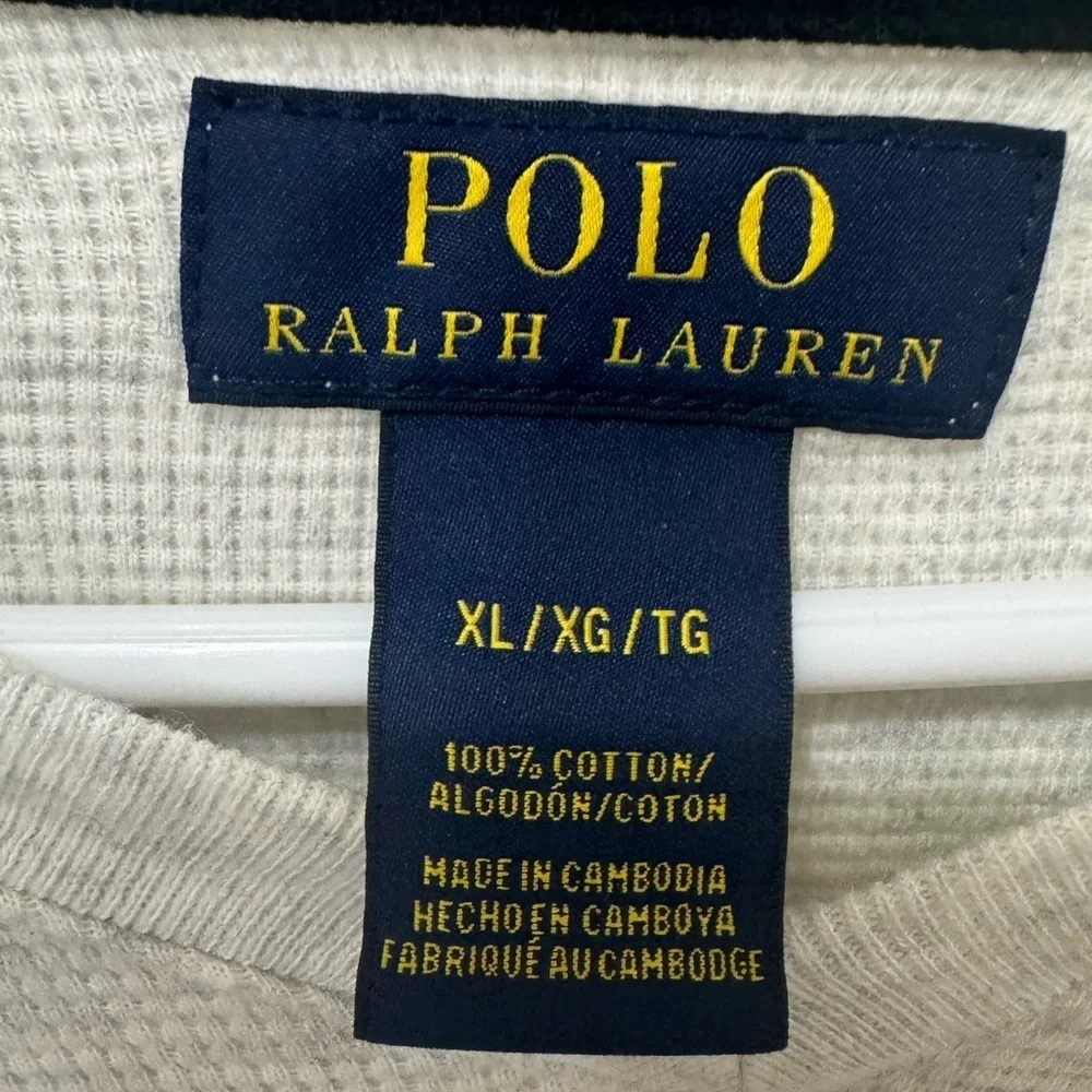 Polo Ralph Lauren Gray Long Sleeve Waffle Knit Shirt XL
